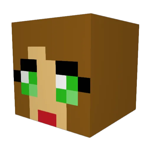 anainda Minecraft avatar head, 3D render