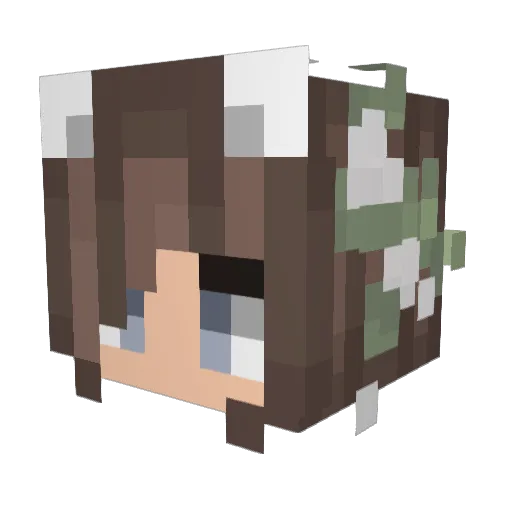 analice Minecraft avatar head, 3D render
