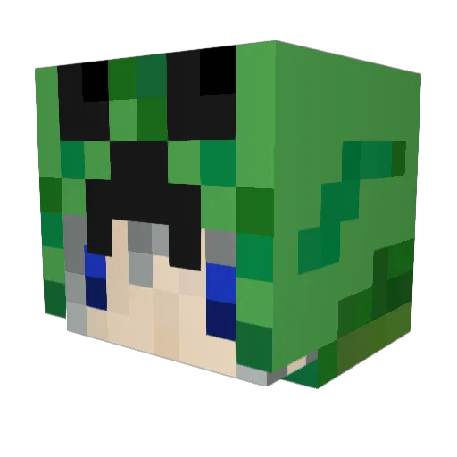 analysiser Minecraft avatar head, 3D render