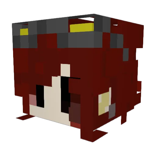 anarchoszczur Minecraft avatar head, 3D render