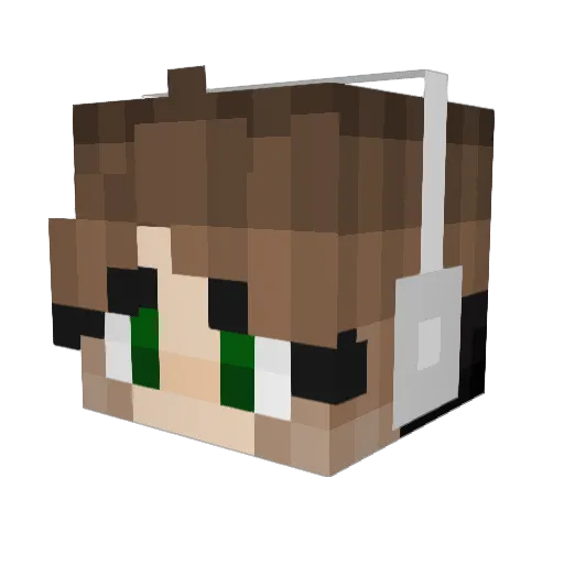 anatined Minecraft avatar head, 3D render