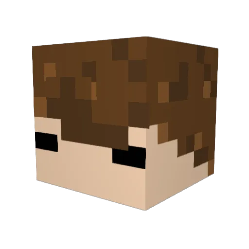 andBread Minecraft avatar head, 3D render