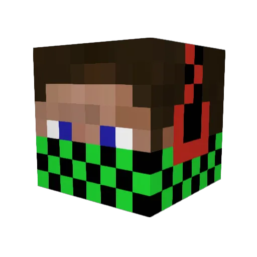 andeljaxom Minecraft avatar head, 3D render