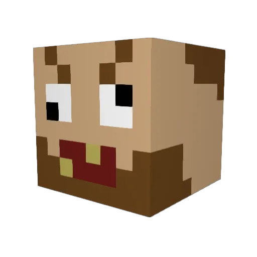 anderssneland Minecraft avatar head, 3D render