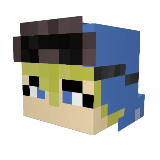 andisoldat Minecraft avatar head, 3D render