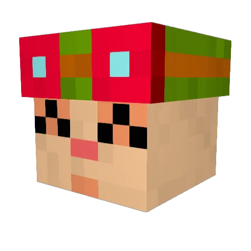 andough Minecraft avatar head, 3D render