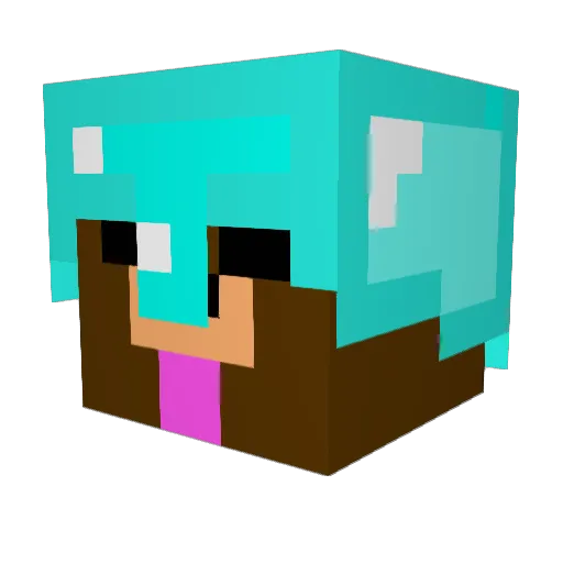 andreadela Minecraft avatar head, 3D render