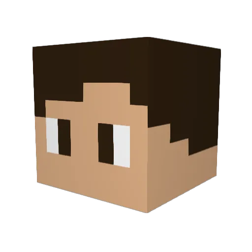andrevisk Minecraft avatar head, 3D render