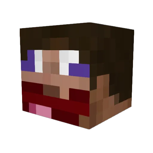 andrewdc Minecraft avatar head, 3D render