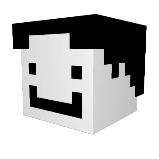 andrewhughes Minecraft avatar head, 3D render