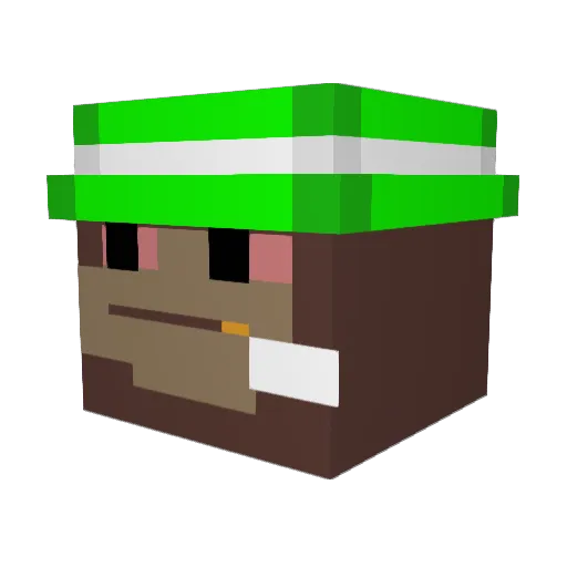 andywewy Minecraft avatar head, 3D render