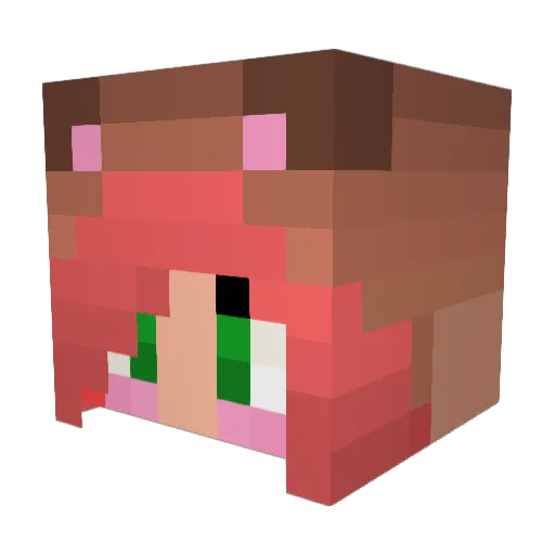 anego_ma Minecraft avatar head, 3D render