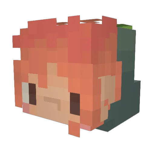 anenomees Minecraft avatar head, 3D render
