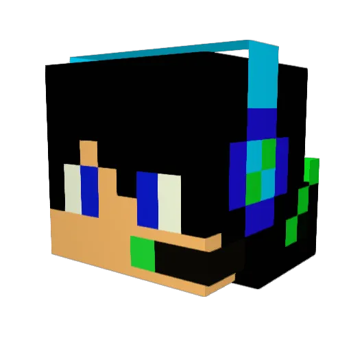 angebacce Minecraft avatar head, 3D render