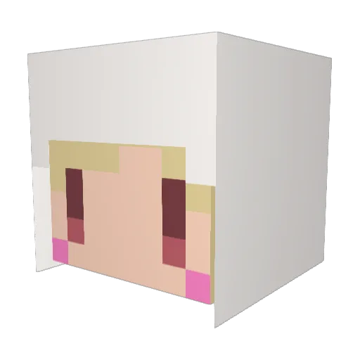 angel_pei Minecraft avatar head, 3D render