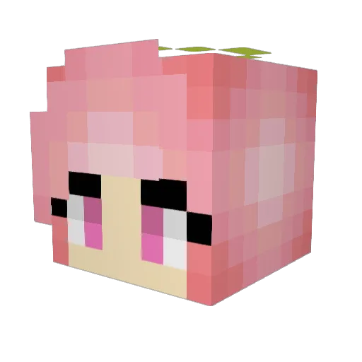 angelaping Minecraft avatar head, 3D render