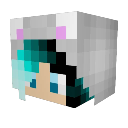 angellake Minecraft avatar head, 3D render