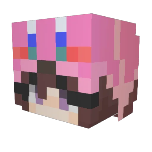 angellumi Minecraft avatar head, 3D render