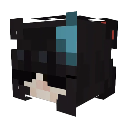 angellyng Minecraft avatar head, 3D render
