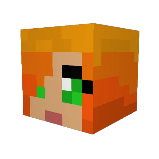 angelofnwn Minecraft avatar head, 3D render