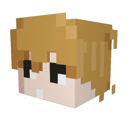 angiechen Minecraft avatar head, 3D render
