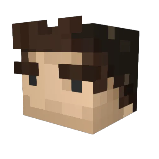 angiejeff Minecraft avatar head, 3D render