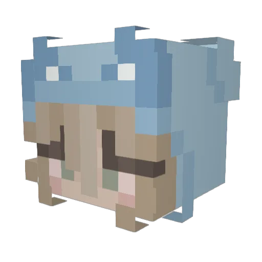 angienugget Minecraft avatar head, 3D render