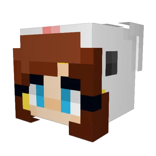 angiewapa Minecraft avatar head, 3D render