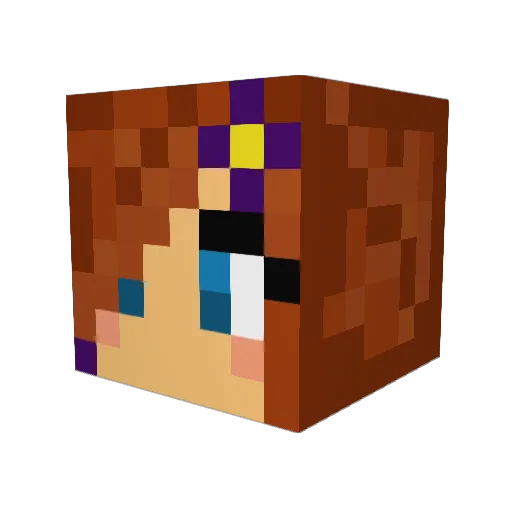 anglcat Minecraft avatar head, 3D render