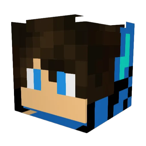 angryFernando Minecraft avatar head, 3D render