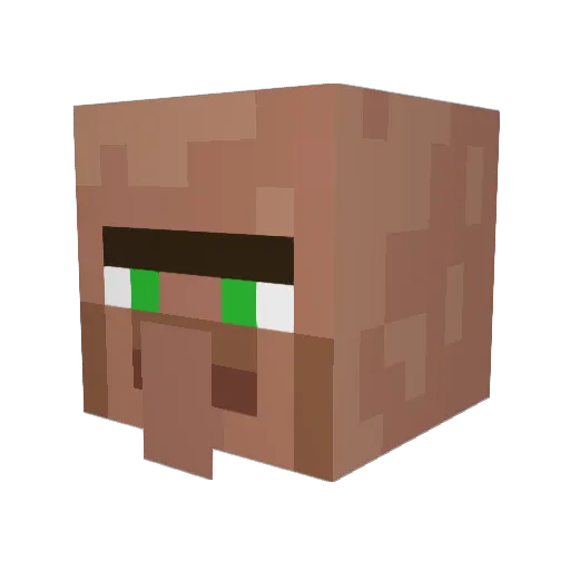 angry_villager Minecraft avatar head, 3D render