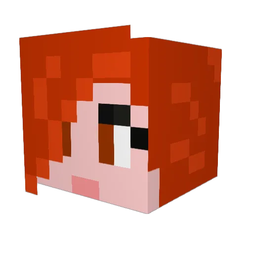 angryhippielady Minecraft avatar head, 3D render