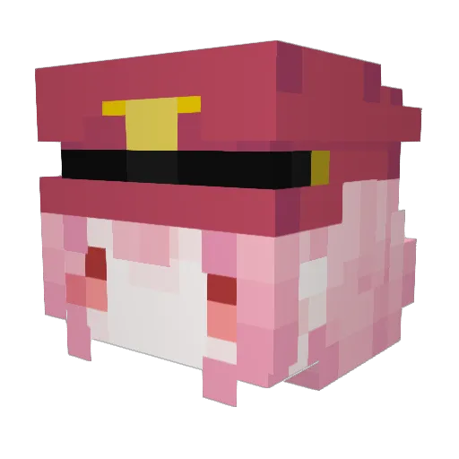 angziiii Minecraft avatar head, 3D render
