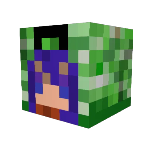ani104 Minecraft avatar head, 3D render