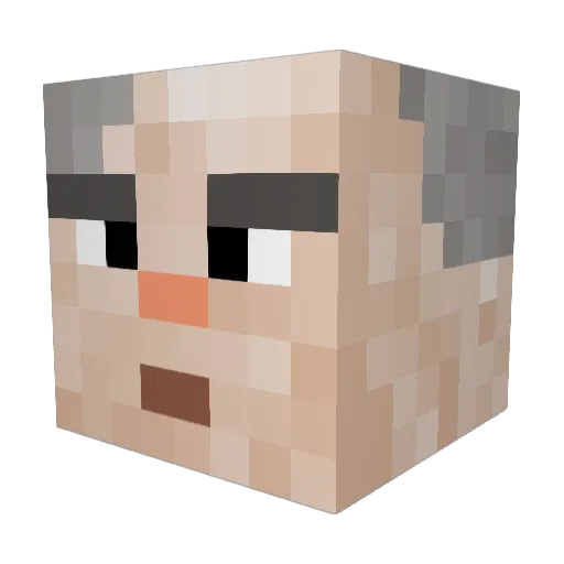 aniluvbot Minecraft avatar head, 3D render