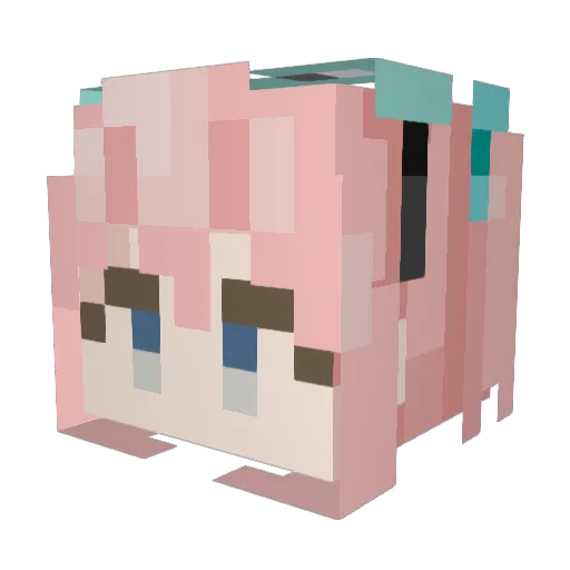 animariann Minecraft avatar head, 3D render