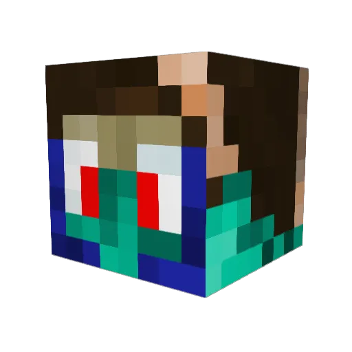 animatorZed Minecraft avatar head, 3D render