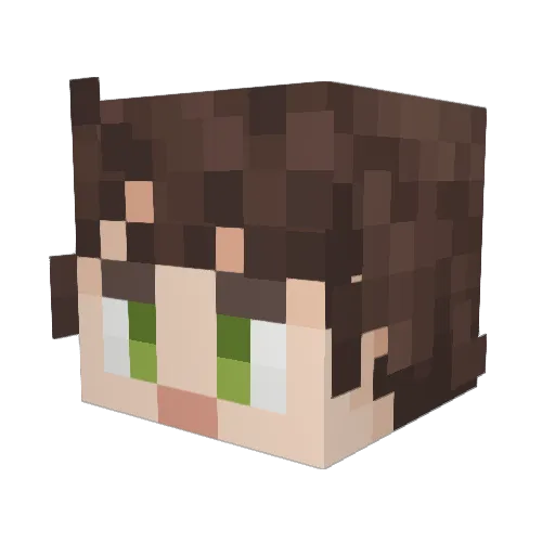 animeaves Minecraft avatar head, 3D render