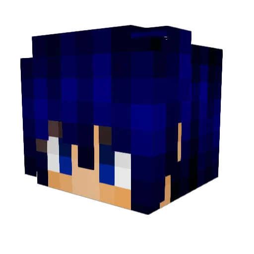 animeboy Minecraft avatar head, 3D render