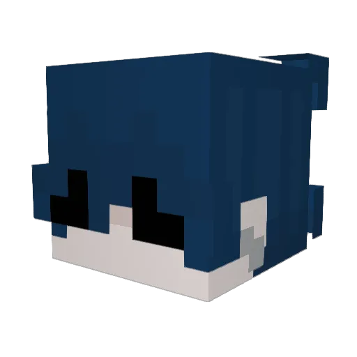animegirlsofwan Minecraft avatar head, 3D render