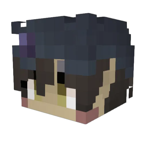 animerape Minecraft avatar head, 3D render