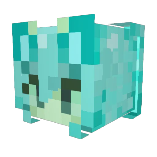animetive Minecraft avatar head, 3D render