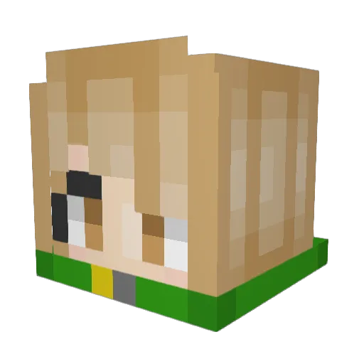 anisem Minecraft avatar head, 3D render