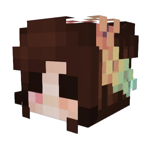 anita_02 Minecraft avatar head, 3D render