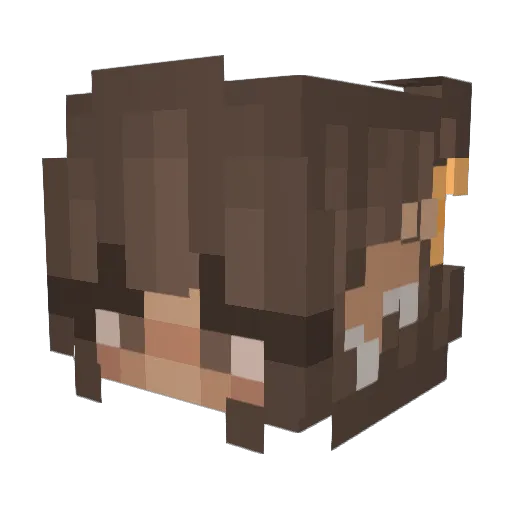 anjooru Minecraft avatar head, 3D render