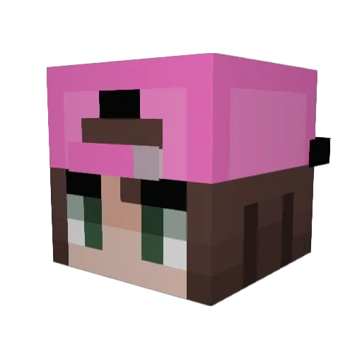 annadote Minecraft avatar head, 3D render