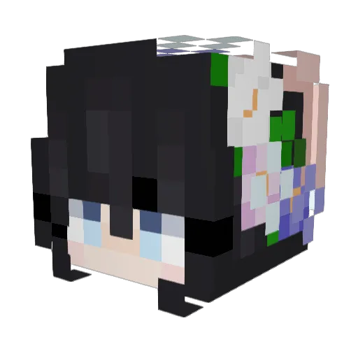 anneasparagus Minecraft avatar head, 3D render
