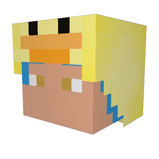 anneee Minecraft avatar head, 3D render