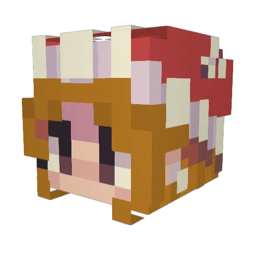annie_strawberry Minecraft avatar head, 3D render