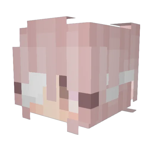 annielk Minecraft avatar head, 3D render
